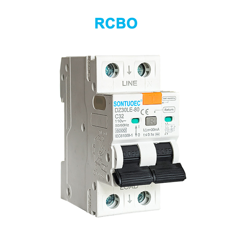 2p කාන්දුව වත්මන් පරිපථ කඩනය 6ක IEC61009.1 කරල පුවරු RCBO