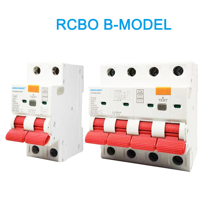 Rcbo b ආකෘතිය 2P 4P අවශේෂ වත්මන් පරිපථ කඩනය
