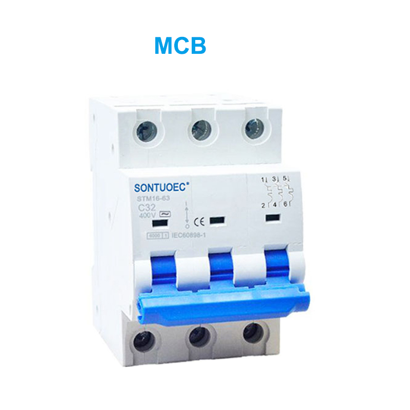 Stm16-63 කුඩා පරිපථ බ්රේකර් 6 ඒ 1 පී 2 පී 3 16 ඒ 230 / 400V MCB